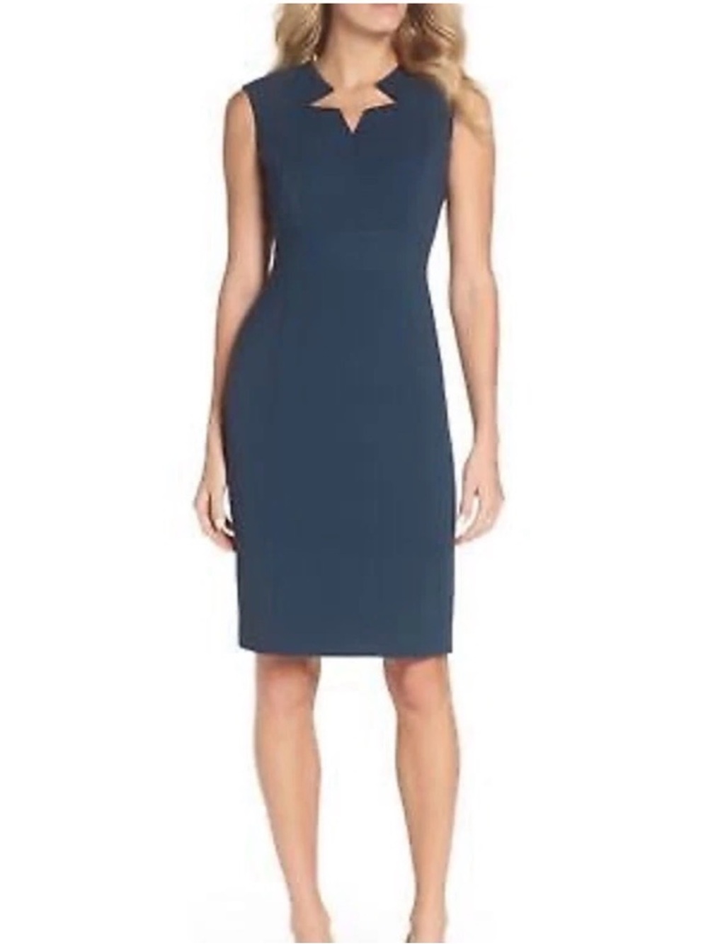 Structured Teal Midi Sheath Dress - Sophisticated Women's Work Dress